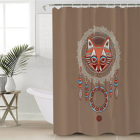 Image of Orange Fox Vintage Color Dream Catcher SWYL3919 Shower Curtain