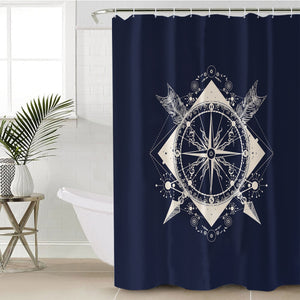 Vintage Compass and Arrows Sketch Navy Theme SWYL3929 Shower Curtain