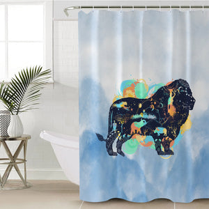 Lion - Watercolor Pastel Animal Theme SWYL3931 Shower Curtain