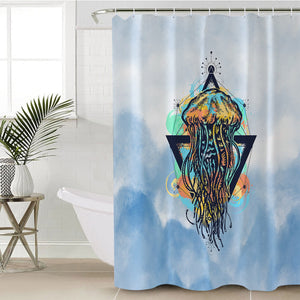 Octopus Triangle - Watercolor Pastel Theme SWYL3933 Shower Curtain