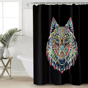 Colorful Geometric Grey Wolf SWYL3935 Shower Curtain