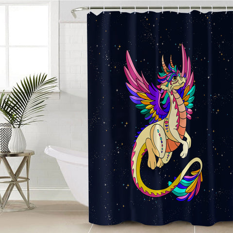 Image of Colorful Dragonfly Illustration SWYL3938 Shower Curtain