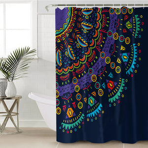 Colorful Cartoon Mandala Navy Theme SWYL4097 Shower Curtain