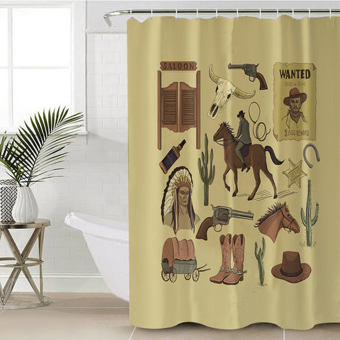Image of Signature Vintage Cowboy SWYL4103 Shower Curtain