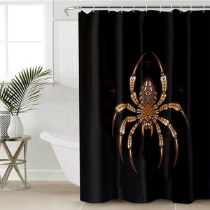 Brown Mandala Spider SWYL4104 Shower Curtain
