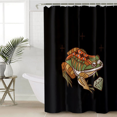 Image of Vintage Color Frog & Diamond SWYL4106 Shower Curtain