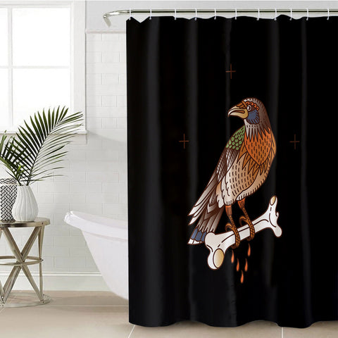 Image of Vintage Color Crows & Bone SWYL4107 Shower Curtain