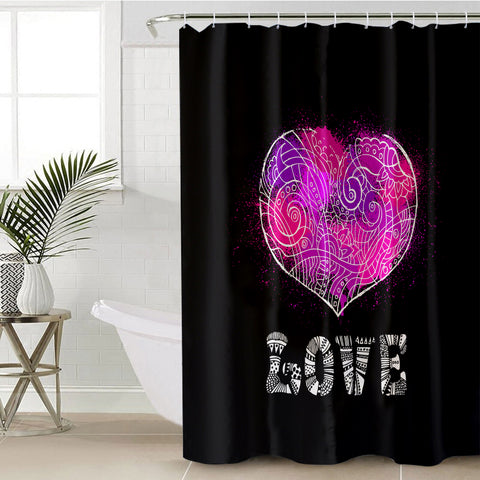 Image of Heart Love Mandala Pattern SWYL4117 Shower Curtain