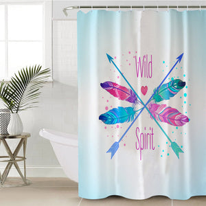 Gradient Pink & Blue Arrows - Wild & Spirit SWYL4120 Shower Curtain