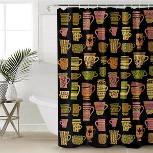 Vintage Ceramic Aztec Pattern SWYL4123 Shower Curtain