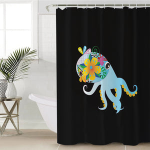 Cute Cartoon Floral Octopus SWYL4217 Shower Curtain