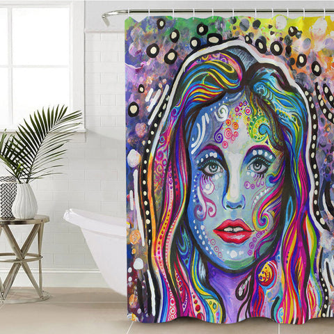 Image of Colorful Watercolor Lady SWYL4218 Shower Curtain