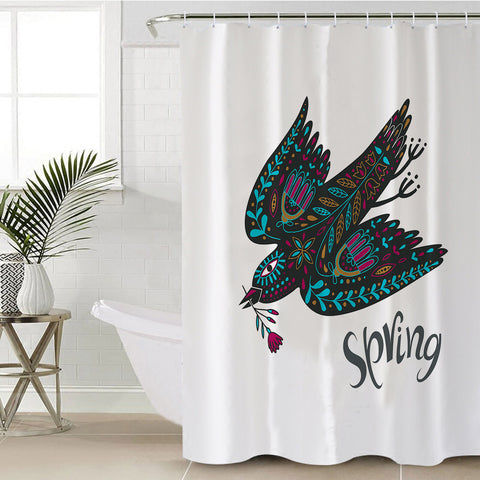 Image of Bohemian Aztec Spring Bird SWYL4220 Shower Curtain