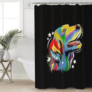 Colorful Star Golden Retriever SWYL4226 Shower Curtain