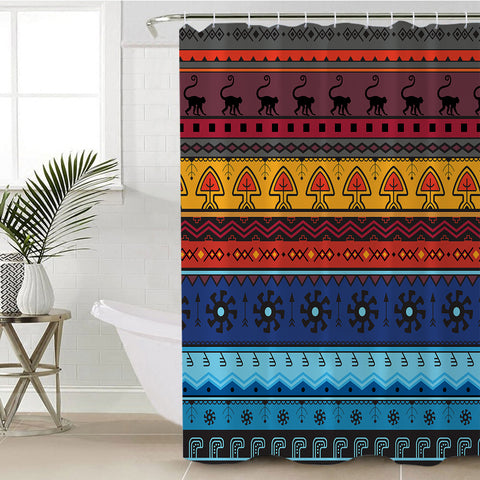 Image of Color Aztec Stripes SWYL4228 Shower Curtain
