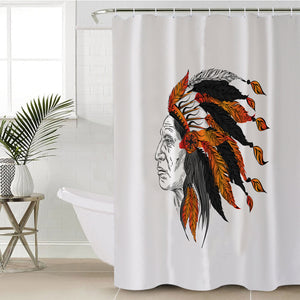 Orange Feather Bohemian Man SWYL4231 Shower Curtain