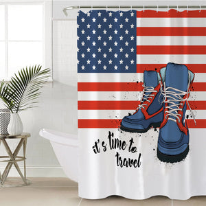 USA It's Time To Travel SWYL4238 Shower Curtain