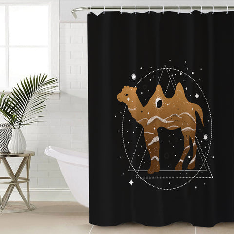Image of Brown Camel Triangle Zodiac SWYL4239 Shower Curtain