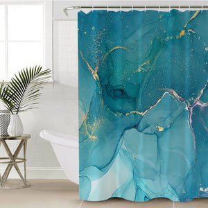 Splash Golden Turquoise SWYL4277 Shower Curtain