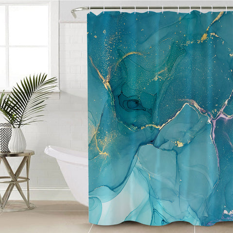 Image of Splash Golden Turquoise SWYL4277 Shower Curtain