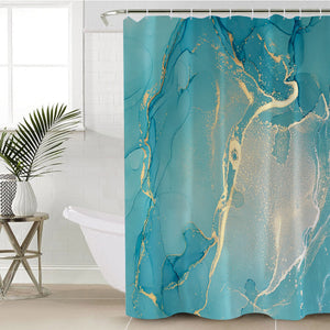 Splash Golden Light Mint SWYL4281 Shower Curtain