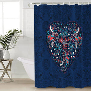 Vintage Mandala Heart Pattern SWYL4290 Shower Curtain