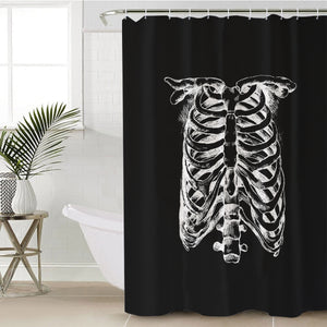 B&W Skeleton Sketch SWYL4292 Shower Curtain