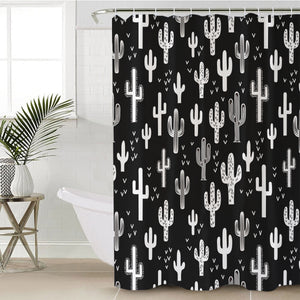 B&W Cactus Little Heart Monogram SWYL4293 Shower Curtain