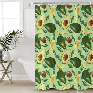 Avocado Monogram Green Theme SWYL4294 Shower Curtain