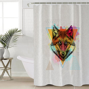 Splash Multicolor Wolf Black Work SWYL4298 Shower Curtain