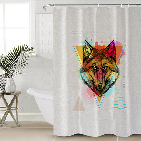 Image of Splash Multicolor Wolf Black Work SWYL4298 Shower Curtain