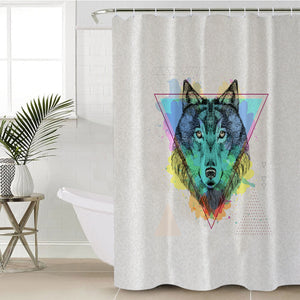 Colorful Splash Watercolor Wolf SWYL4299 Shower Curtain