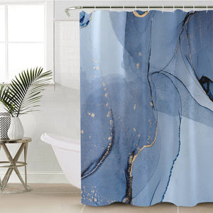 Golden Splash Shade Of Navy SWYL4309 Shower Curtain