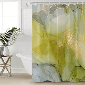 Golden Splash Grey & Chartreus SWYL4311 Shower Curtain