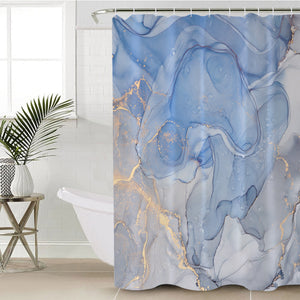 Golden Splash Indigo Blue SWYL4314 Shower Curtain