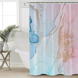 Golden Light Splash Blue & Pink SWYL4315 Shower Curtain