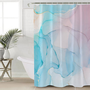 Golden Splash Gradient Blue & Pink SWYL4316 Shower Curtain