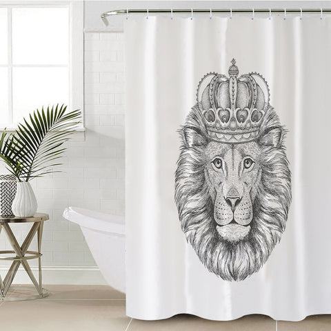 Image of B&W King Crown Lion SWYL4320 Shower Curtain