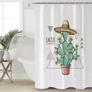 Westside Cartoon Cactus Triangle Illustration SWYL4324 Shower Curtain