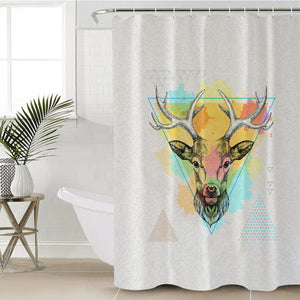 Colorful Splash Vintage Deer Triangle SWYL4327 Shower Curtain