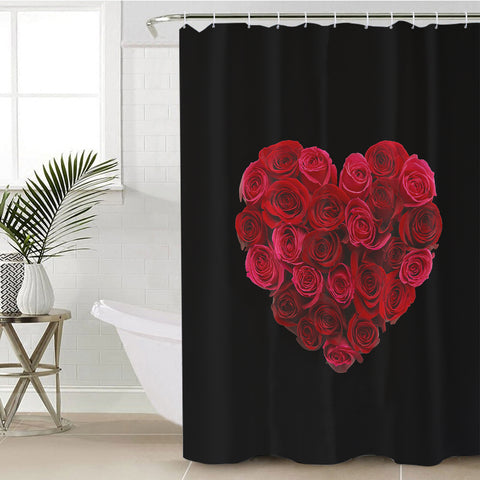 Image of Roses in Heart Pattern SWYL4329 Shower Curtain