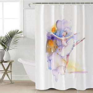 Ballet Dancing Lady Watercolor Painting SWYL4333 Shower Curtain