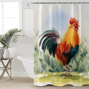 Rooster Watercolor Painting SWYL4334 Shower Curtain