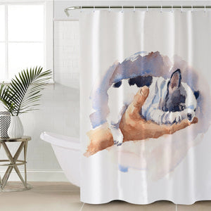 Dairy Pug On Hand Watercolor Painting SWYL4407 Shower Curtain