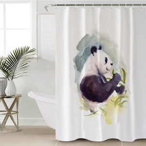 Panda and Flowers Watercolor Painting SWYL4412 Shower Curtain