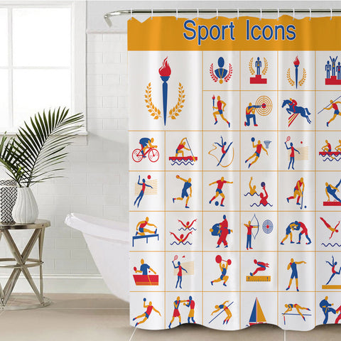 Image of Olympic Sports Icon Illustratio SWYL4421 Shower Curtain