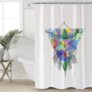 Dreamcatcher Sketch Colorful Triangles Background SWYL4422 Shower Curtain