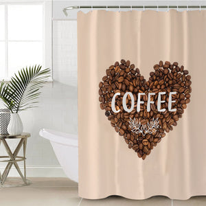 Love In Coffee Bean - Heart Shape SWYL4436 Shower Curtain