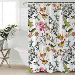 Multi Birds On Branchs SWYL4441 Shower Curtain