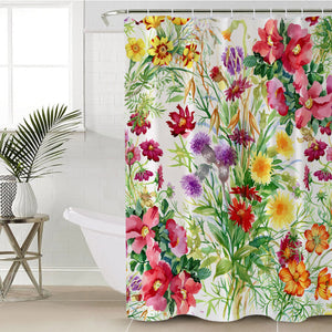 Colorful Multi Flowers SWYL4443 Shower Curtain